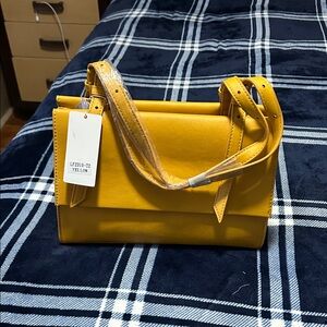 Vegan leather Yellow Women's Handbag / crossbody nwt